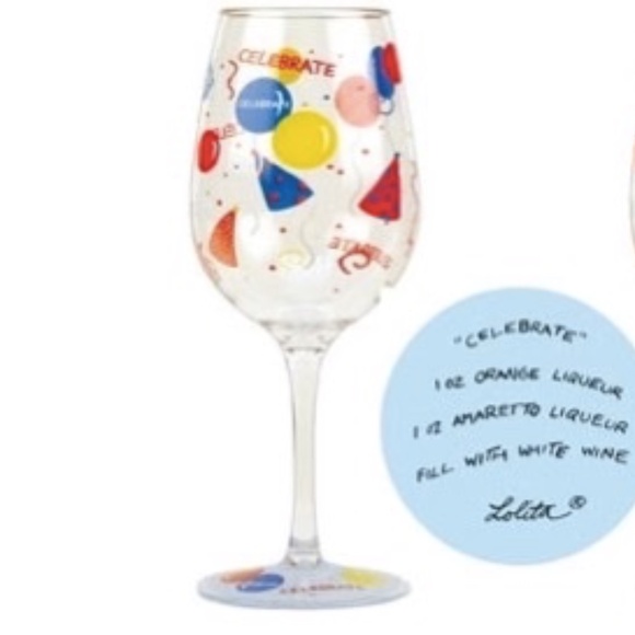 Lolita Acrylic 'Celebrate' Wine Glass NEW - Picture 3 of 3
